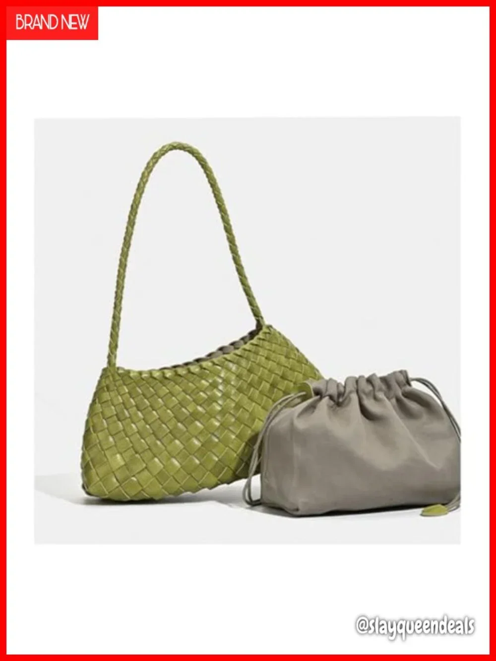 Handwoven Leather Shoulder Bag Hobo Purse Braided Strap